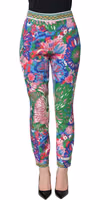 Multicolor Floral Stretch Jersey Leggings Pants 2
