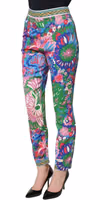 Multicolor Floral Stretch Jersey Leggings Pants 3
