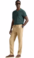 Beige Linen Casual Pants 3