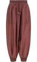 Bordeaux Silk Casual Pants 1