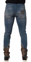 Blue Distressed Mid Waist Skinny Denim Jeans 4