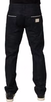 Black Cotton Mid Waist Classic Men Denim Jeans 4