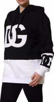 BlackWhite Appliqué Hooded Sweatshirt Sweater 4
