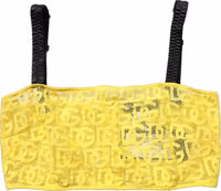 Yellow Cotton Crepe Chiffon Crop Bralette Top 1