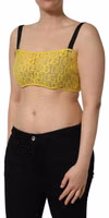 Yellow Cotton Crepe Chiffon Crop Bralette Top 3