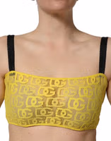 Yellow Cotton Crepe Chiffon Crop Bralette Top 5