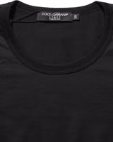 Black Cotton Round Neck Short Sleeve T-shirt 1
