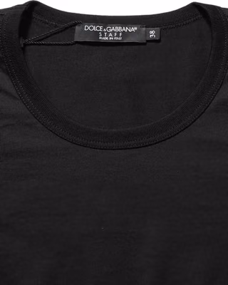 Black Cotton Round Neck Short Sleeve T-shirt