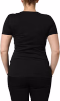 Black Cotton Round Neck Short Sleeve T-shirt 4