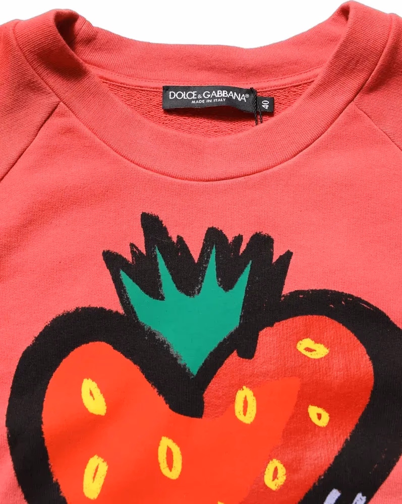 Multicolor StrawberryPrint Sweatshirt Sweater