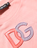 Pink Cotton DG Logo Round Neck Tank T-shirt 1