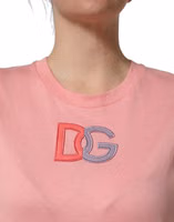 Pink Cotton DG Logo Round Neck Tank T-shirt 5