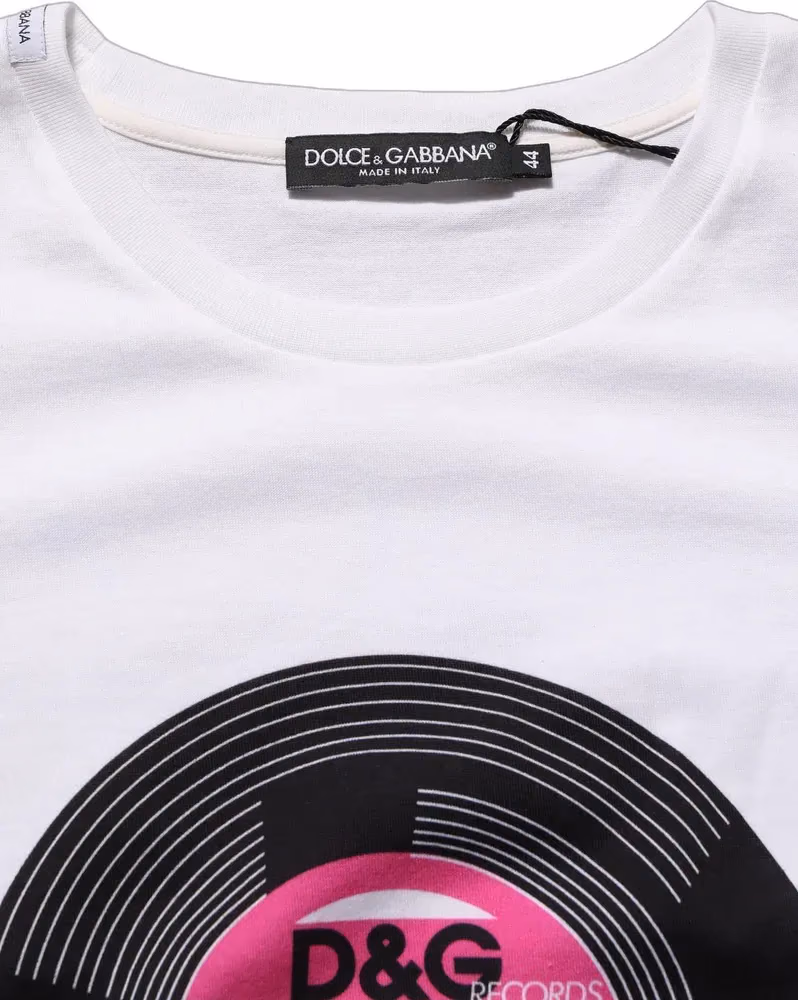 White D&G WE LOVE JAPAN Print Cotton T-shirt