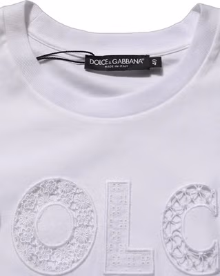 White Logo Round Neck Sleeveless T-shirt