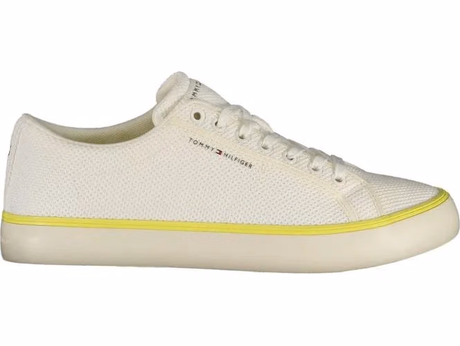 White Polyester Men Sneaker