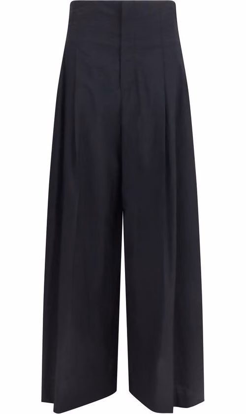 Black Cotton Casual Pants