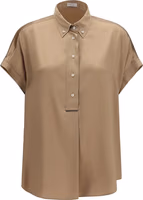 Beige Silk Shortsleeve Shirt 1