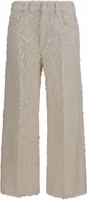 Beige Cotton Cropped Pants 1