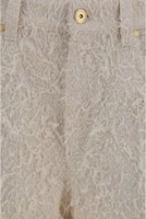Beige Cotton Cropped Pants 3