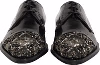Black Embellished Men Derby Dress Formal Shoes 2