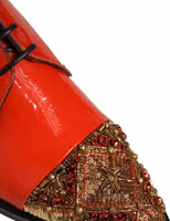 Red Embellished Men Derby Dress Formal Shoes 1