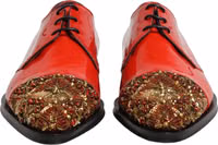 Red Embellished Men Derby Dress Formal Shoes 2