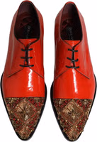 Red Embellished Men Derby Dress Formal Shoes 3