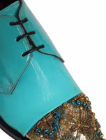 Aqua Blue Embellished Derby Dress Formal Shoes 1