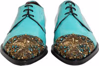 Aqua Blue Embellished Derby Dress Formal Shoes 2