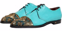 Aqua Blue Embellished Derby Dress Formal Shoes 4