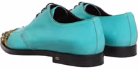 Aqua Blue Embellished Derby Dress Formal Shoes 5