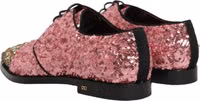 Pink Sequin Embellished Men Derby Dress Shoes 5