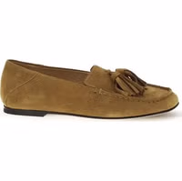 Beige Calf Leather Bos Taurus Slip-On Loafers 1