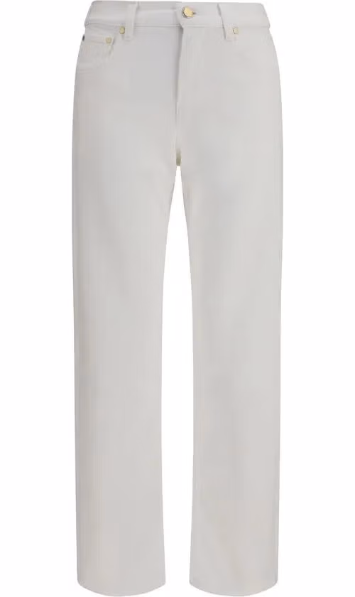 White Cotton Slim Fit Jeans