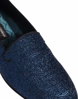 حذاء لوفرز مزين لوجو DG باللون الأزرق اللامع 1