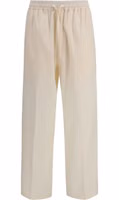 Beige Cotton Casual Pants 1
