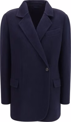 Blue Wool Oves Aries Full-Length Jacket
