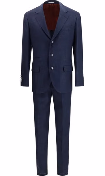 Blue Wool Oves Aries Two-Piece Suit