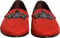Red Crown Embellished Dress Loafers Shoes 2