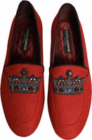Red Crown Embellished Dress Loafers Shoes 3