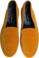 Yellow Velvet Slip On Men Dress Loafers Shoes 3
