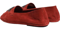 Red Suede Cross Slip On Dress Loafers Shoes 5