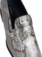 Gray Baroque Angel Velvet Men Loafers Shoes 1
