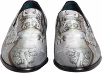 Gray Baroque Angel Velvet Men Loafers Shoes 2