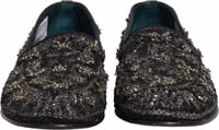 Black Rhinestone Embellished Loafers Shoes 2