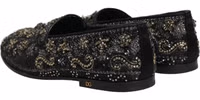Black Rhinestone Embellished Loafers Shoes 5