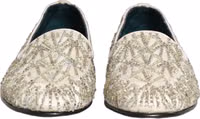 White Velvet Embroidered Dress Loafers Shoes 2