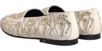 White Velvet Embroidered Dress Loafers Shoes 5
