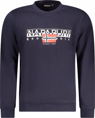 Blue Cotton Men Sweater