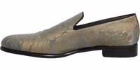Gold Floral Jacquard Slip On Loafers Shoes 4